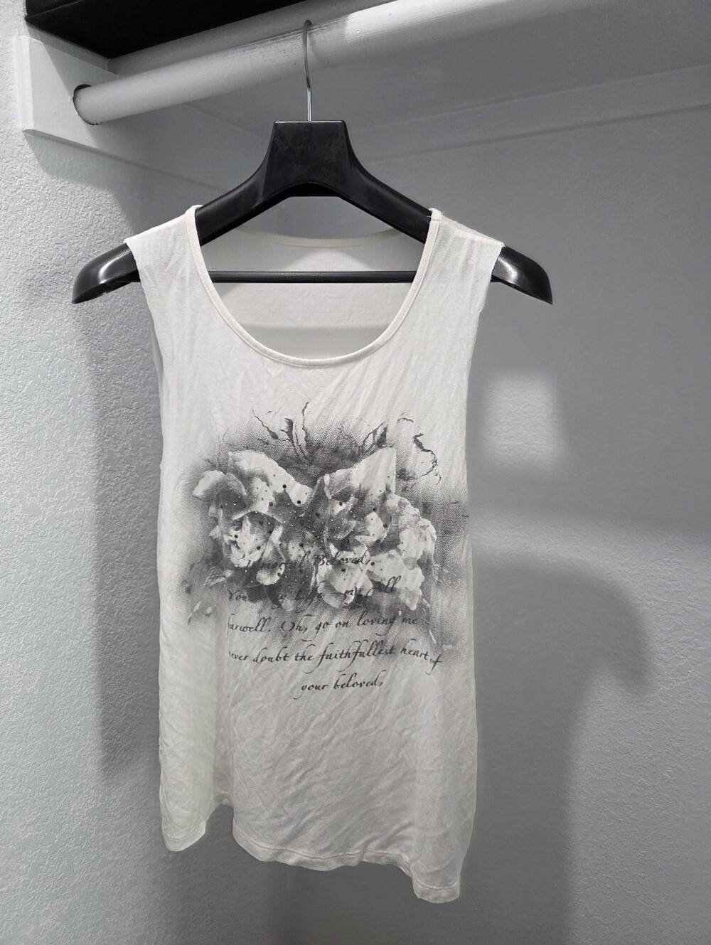 Women's L Cutoff Floral Tank Top